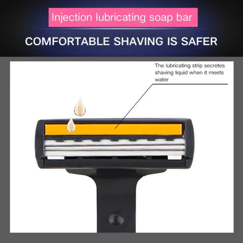 Men’s 3-Layer Reusable Safety Razor – Brand New Design with Imported Blades & Multi-Tool Replaceable Head
