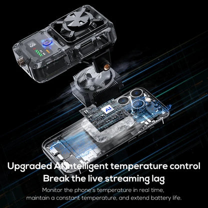 DL23 Semiconductor Phone Cooler - 2000mAh Temperature-Controlled Smartphone Cooler with Digital Display & Dual Mount Holes