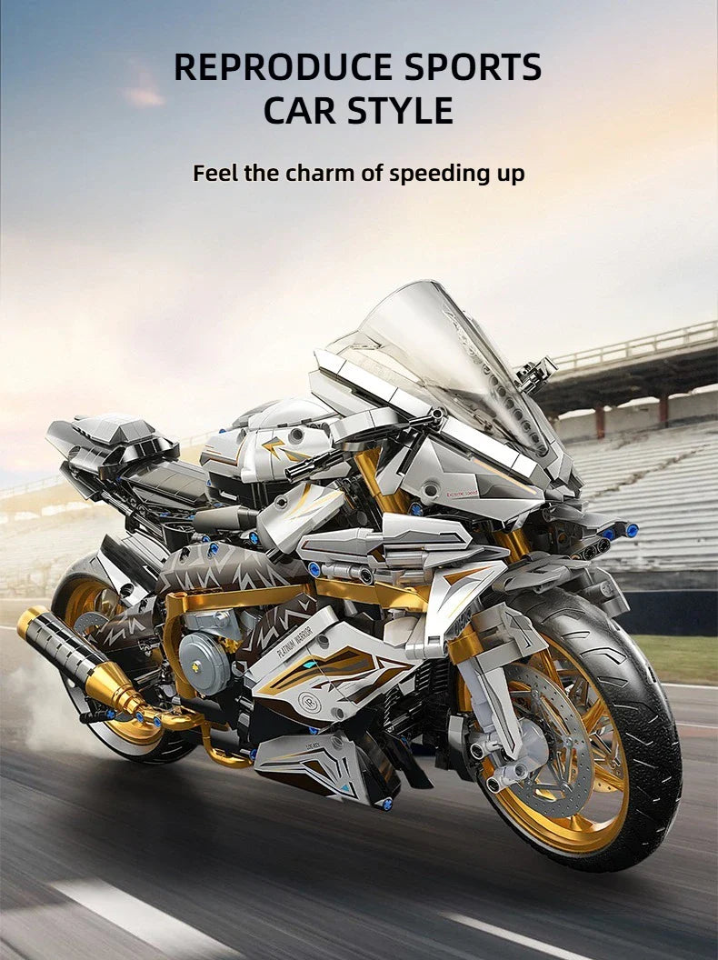 TOYLINX Alloy Motorcycle Building Blocks 2045PCS | Racing Model Toy for Kids & Gift Decoration