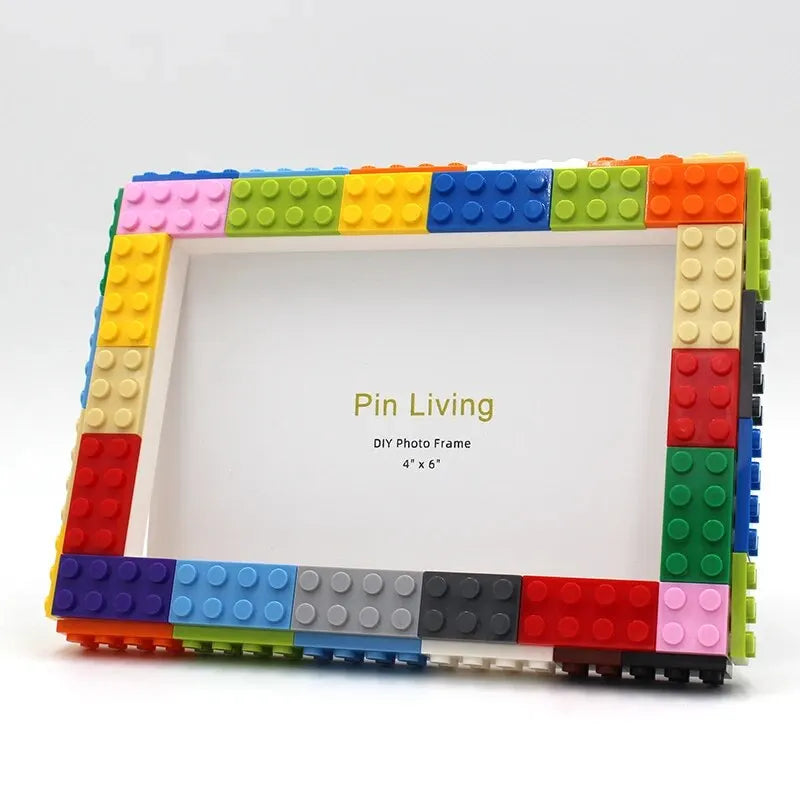 DIY Colorful Building Block Photo Frame - Creative Home Decor & Educational Family Activity Gift