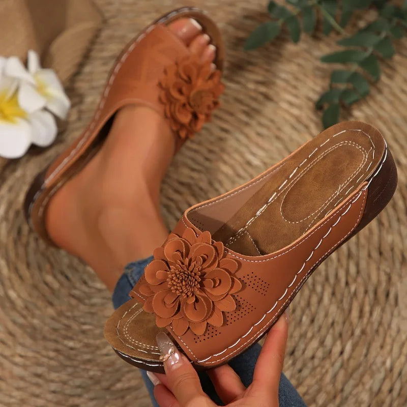 Women’s Roman Style Platform Slippers - Lightweight Hollow-Out Slip-On Shoes
