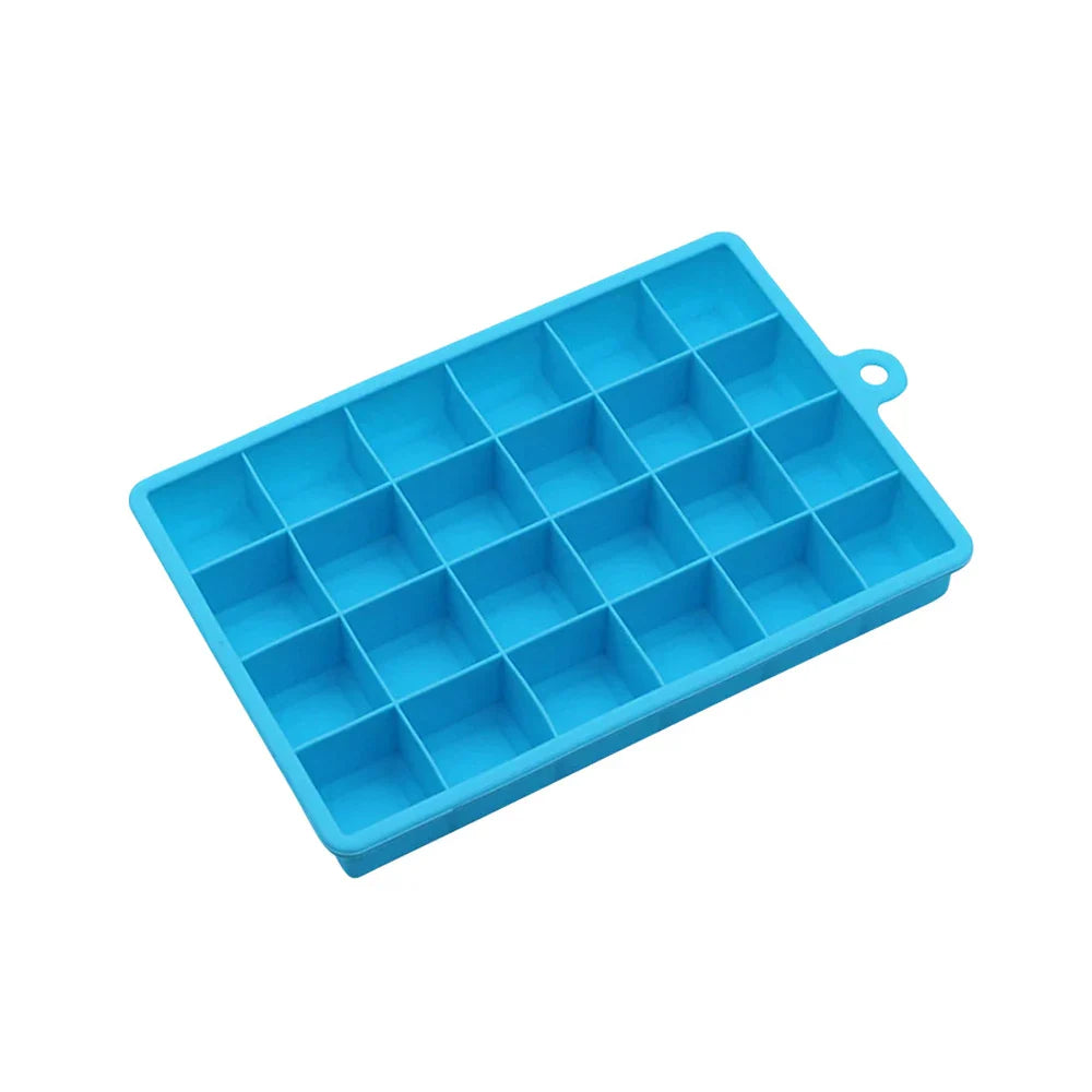 Silicone Ice Cube Mold – 15/24 Grid Square Trays with Lids for Ice Cream, Cold Drinks, Whiskey & Cocktails