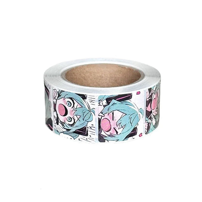 500pcs Hatsune Miku Stickers — 2.5cm Round Cartoon Labels, DIY Craft, Kids Gift & Decoration Supplies