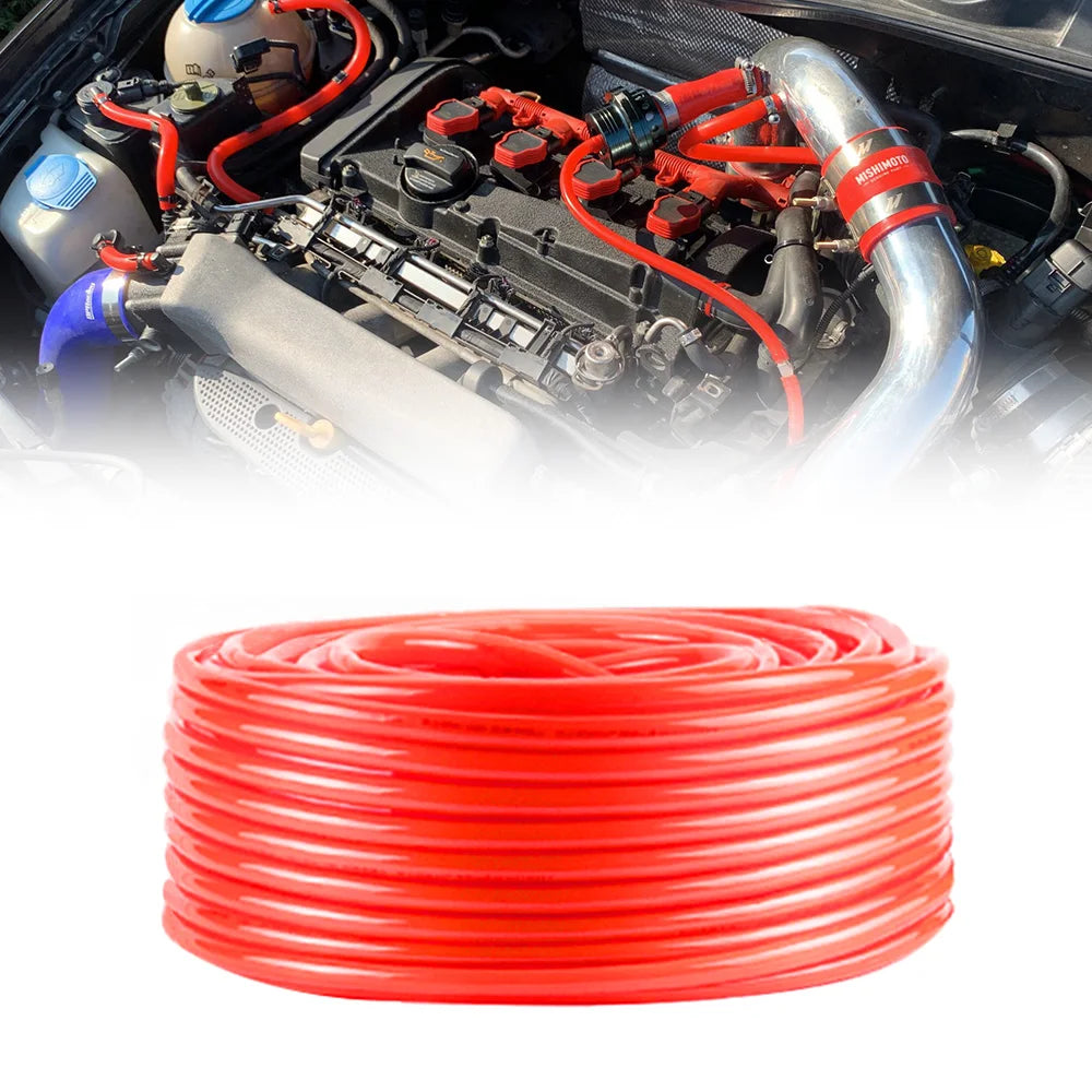 Universal Auto Car Vacuum Silicone Hose – Racing Line Pipe in Red, 1-50 Meter Length, Available in 3/5/4/6/8/10/12/14mm, High-Quality Soft Silicone Tube