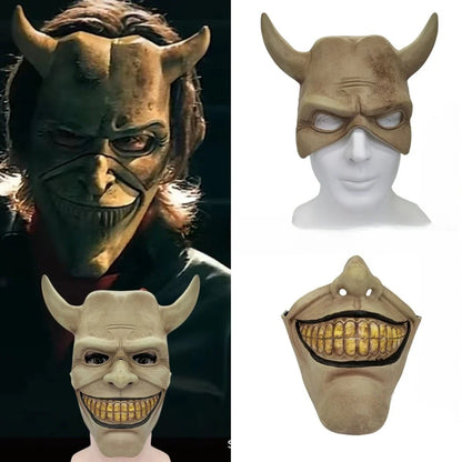 The Black Phone Horror Half Face Mask – Scary Halloween Masquerade Cosplay Accessory