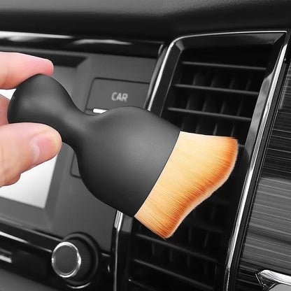 Car Interior Cleaning Brush – Soft Auto Center Console & Air Outlet Brush with Shell, Crevice Dust Removal Detail Brush