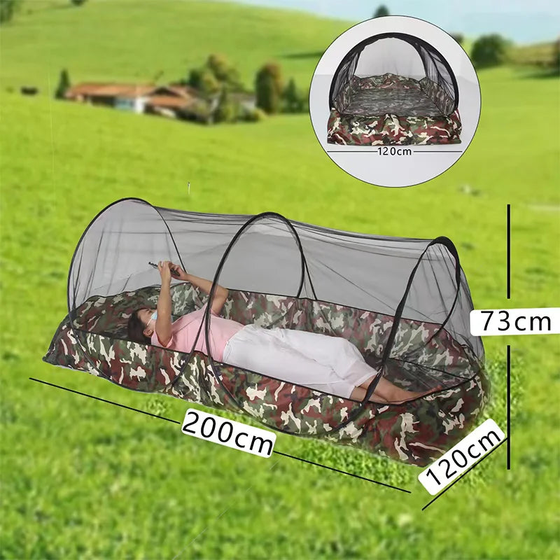 Folding Portable Mosquito Net Tent – Zippered Outdoor Mesh Bed Net for Camping & Travel