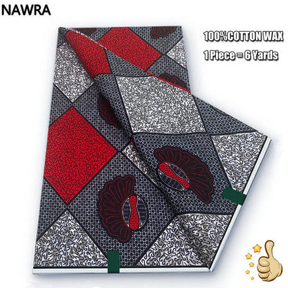 2026 African Real Wax Print Fabric - 100% Cotton Nigerian Ghana Style Pagne for Women