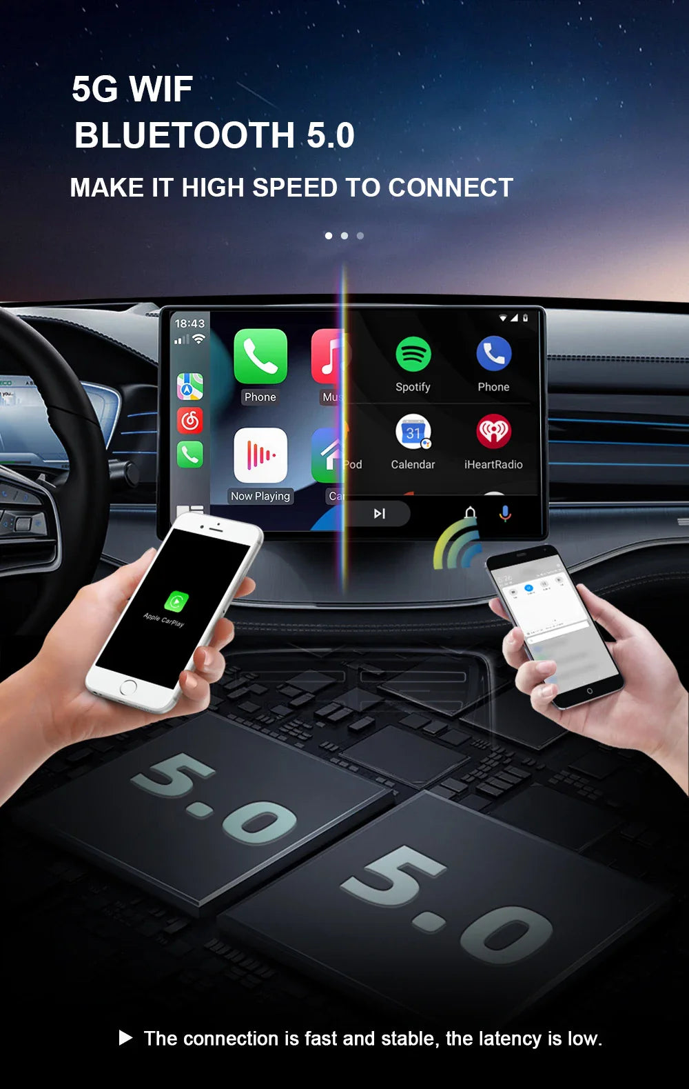 Acodo 2025 3-in-1 CarPlay AI Box — Wireless Android Auto & USB Adapter for YouTube, Netflix, Universal TV, Plug & Play