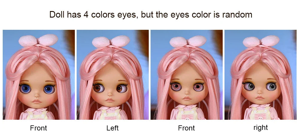 ICY DBS Blyth Doll – 1/6 BJD Joint Body, 30cm Brown Skin Matte Face with Bow, Cute Anime Girl Gift