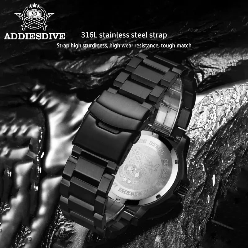 Addies Men's Military Watch - Luminous, Multi-Functional Quartz with Nylon & Steel Strap, Waterproof Outdoor Sports Watch