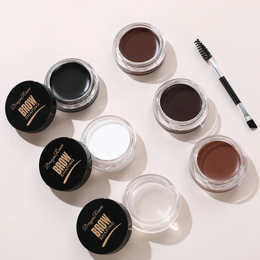Matte Brown & Black Eyebrow Cream – 3D Natural Tint, Waterproof Gel Wax, Long-Lasting Eyebrow Enhancer