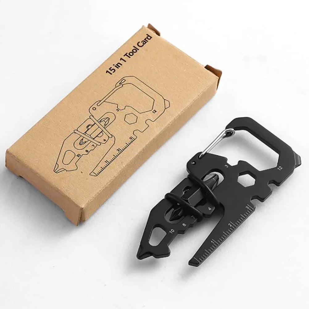 Stainless Steel Outdoor Carabiner Clip: Multifunction Keychain Ring with Bottle Opener - Camping and Climbing Accessories