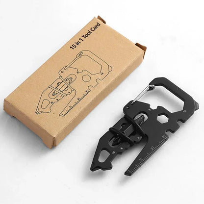 Stainless Steel Outdoor Carabiner Clip: Multifunction Keychain Ring with Bottle Opener - Camping and Climbing Accessories