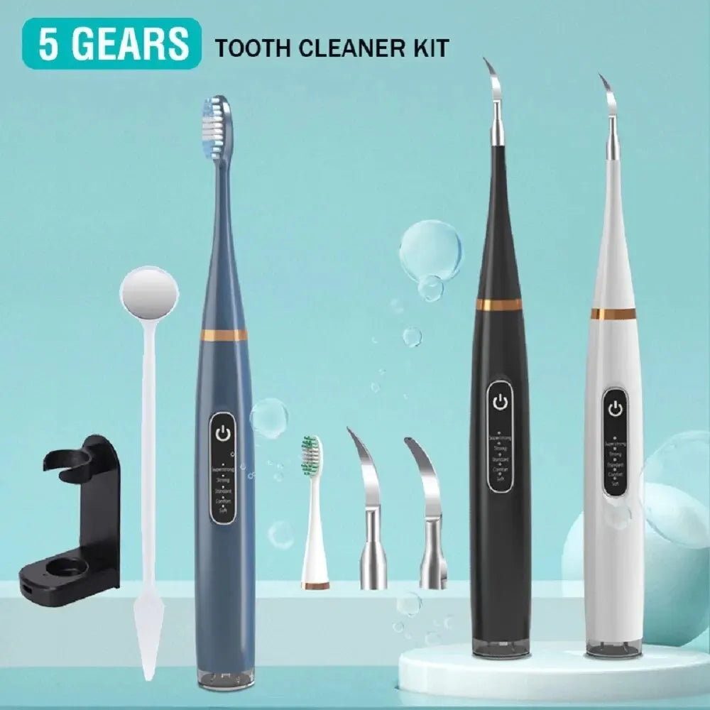 Electric Tooth Whitening Brush – Sonic Teeth Cleaner, Dental Scaler, Plaque & Calculus Remover Kit