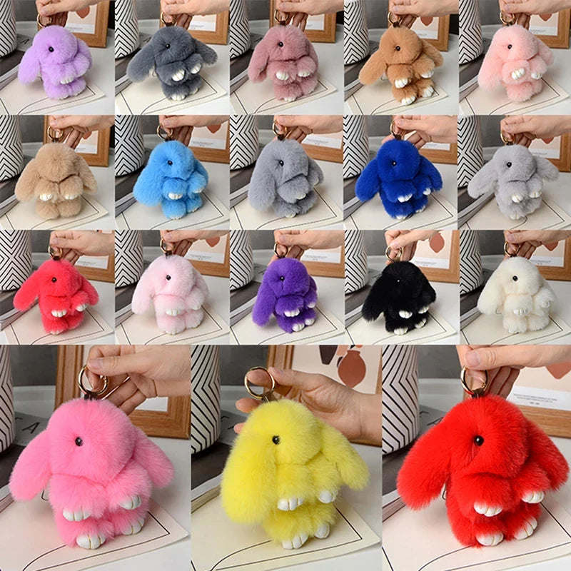 15cm Rabbit Fur Keychain - Soft Bag & Car Pendant Charm for Women, Jewelry Accessory Gift