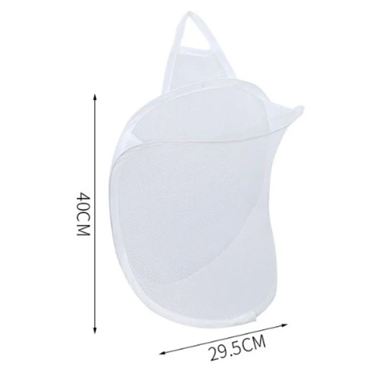 Foldable Dirty Clothes Storage Basket – Wall-Mounted Bathroom Hanging Bag with Frame for Household Laundry