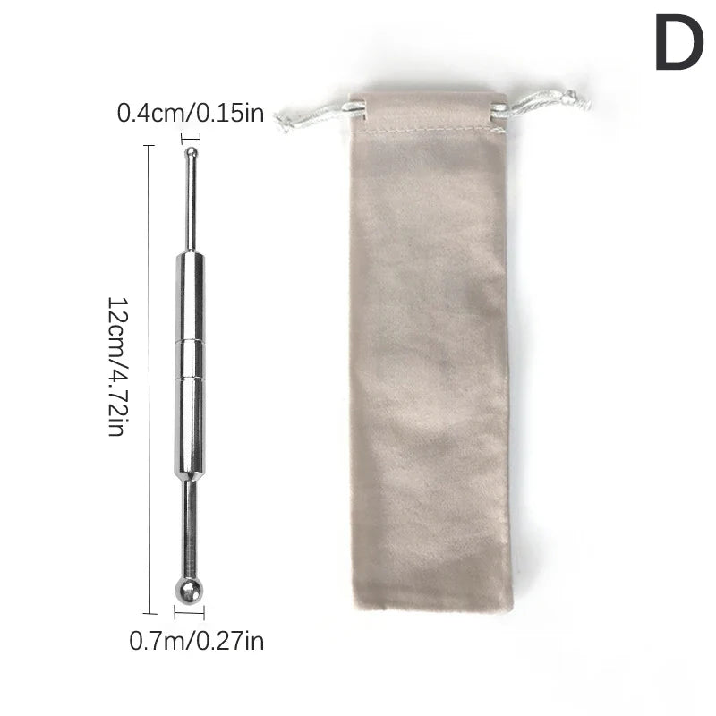 Manual Acupuncture Pen with Terahertz Energy Stone | Trigger Point Massager Stick for Face & Body Relaxation