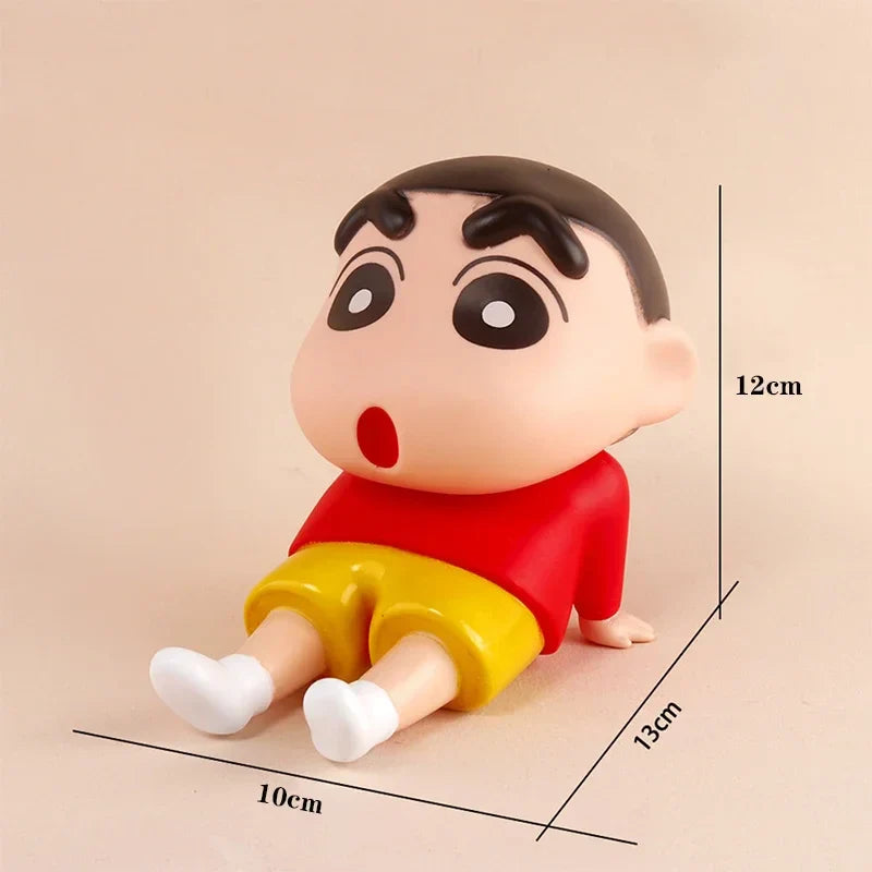 Crayon Shin-Chan Anime Figure Phone Holder – Kawaii Desktop Ornament Mini GK Collectible Toy Gift
