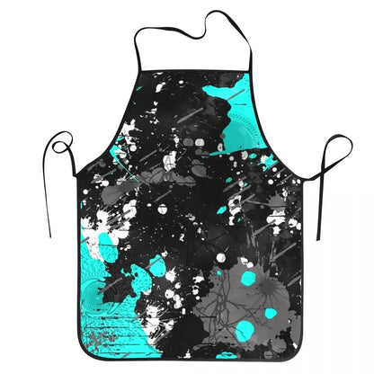 Funny Paint Splatter Bib Apron – Multicolor Kitchen Chef Artist Graffiti Cooking & Baking Tablier for Men & Women