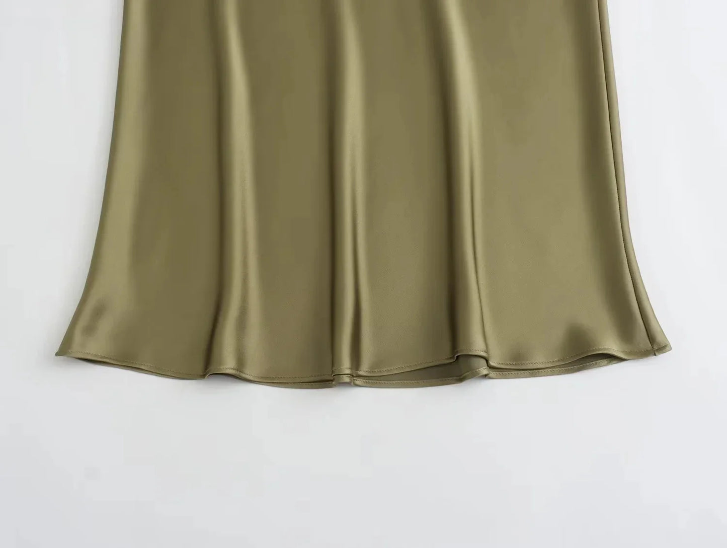 TRAFZA 2024 Y2K Women’s Long Skirt – Elastic High-Waist A-Line Satin Skirt for Spring Casual & High Street Fashion