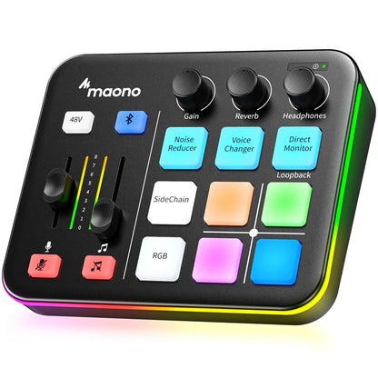 MAONO G1 NEO Audio Interface – XLR Mixer with Custom Sound Effects for Gaming, Podcast & Voice Recording