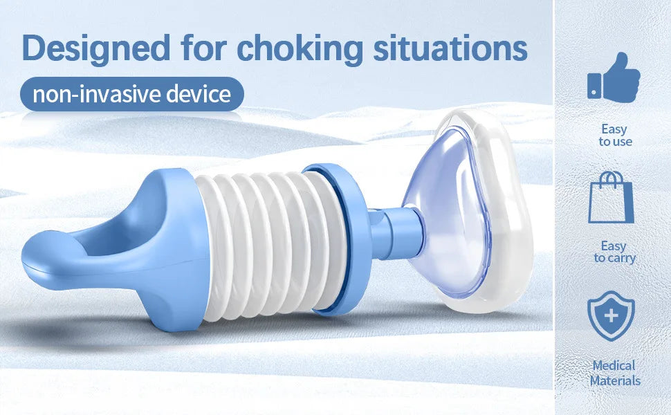 First Aid Anti-Choking Rescue Device – Automatic Airway Assist with 3 Mask Sizes for Adults & Kids, Emergency Kit