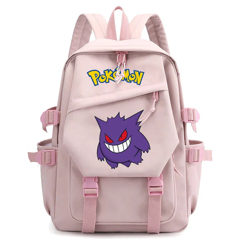 Pokemon Waterproof Women’s Backpack – Pikachu, Gengar, Snorlax Schoolbag for Girls & Students
