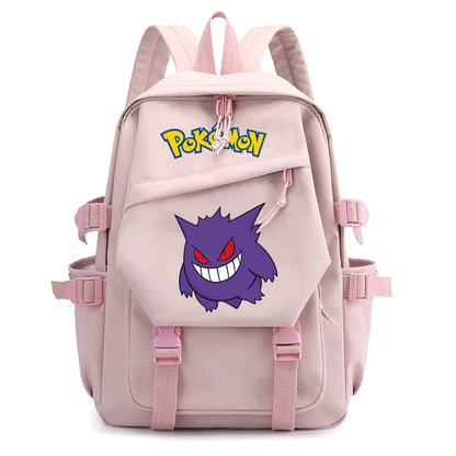 Pokemon Waterproof Women’s Backpack – Pikachu, Gengar, Snorlax Schoolbag for Girls & Students