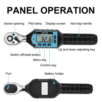 New Digital Preset Torque Wrench | 1/2", 3/8", 1/4" Bidirectional Ratchet for Professional Bicycle Repair