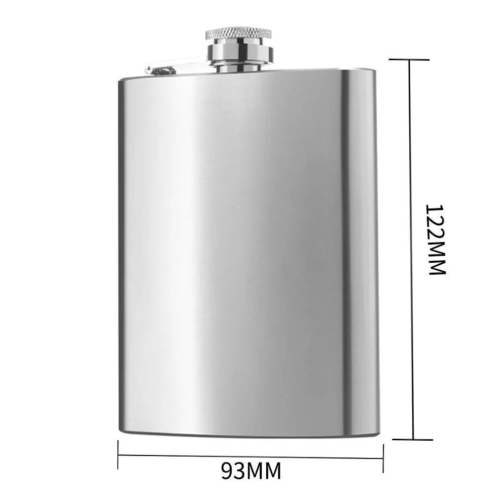 6/8/12oz Stainless Steel Full-Black Hip Flask with Funnel – Pocket Flask for Alcohol, Whiskey, Screw Cap (KC0139)