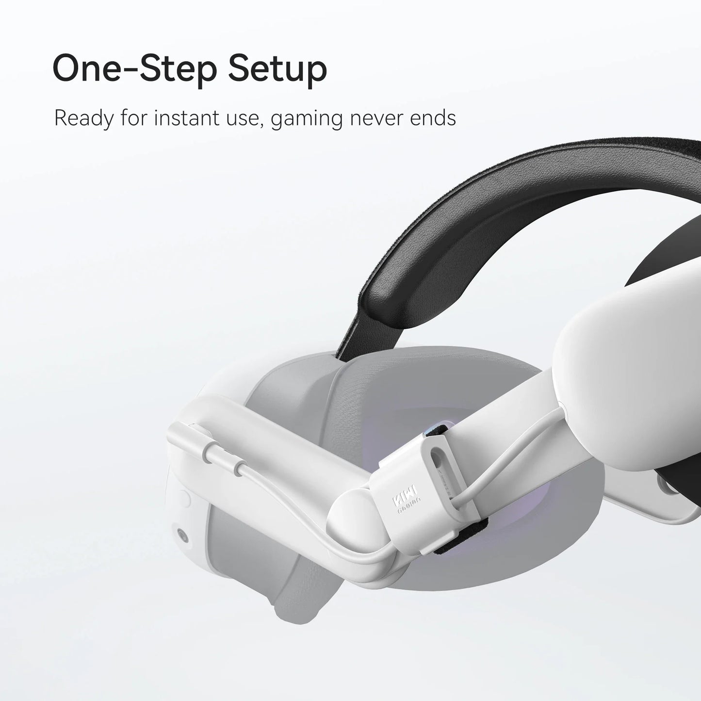 KIWI Design 6400mAh Battery Head Strap - Power-Enhancing Compatible Accessory for Meta Quest 3 (Not for Our Charging Stand)