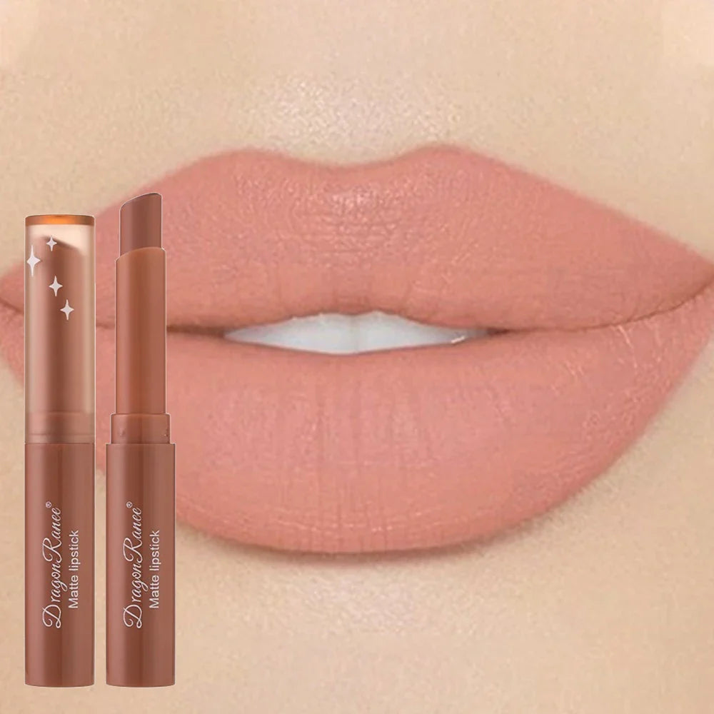 Nude Matte Waterproof Lipstick – Long-Lasting Velvet Red Lipsticks for Women, Non-Fading Lip Makeup