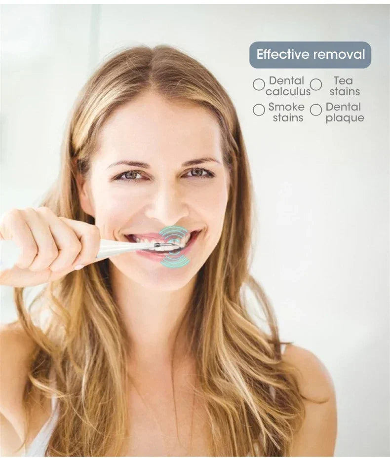 Electric Toothbrush with Sonic Cleaning – 3-in-1 Tartar Removal, Teeth Whitening, USB Charging, Replaceable Brush Head