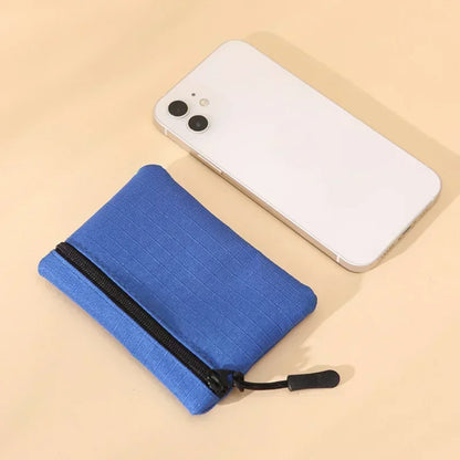 Canvas Mini Coin Purse with Zipper – Cute Solid Color Key & Money Pouch for Kids, Women & Men