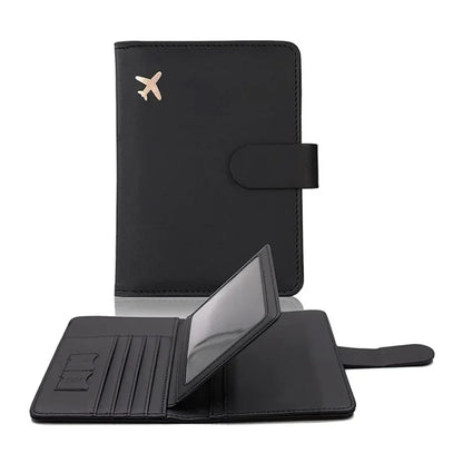 PU Leather Travel Passport Holder: Man Women Passport Cover with Credit Card Holder - Wallet Protector Case