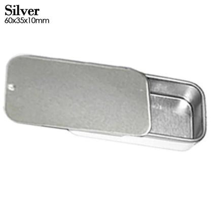 Metal Rectangular Mini Tin Box – Hinged Push-Top Candy, Pill & Small Storage Container