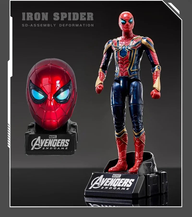 Marvel Iron Man Head Shaped Action Figure – Deformable Toy with Spider-Man Joints, Mobile Model Doll for Kids’ Educational Play