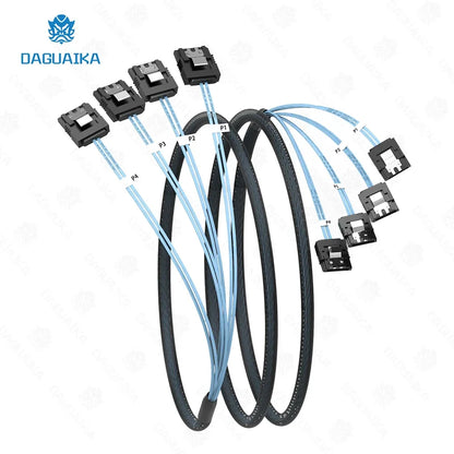 SATA to SATA 7-Pin Cable Set 4/6/8 Pcs – 6Gbps HDD Splitter SAS Cable for Server, 6 Ports/Set