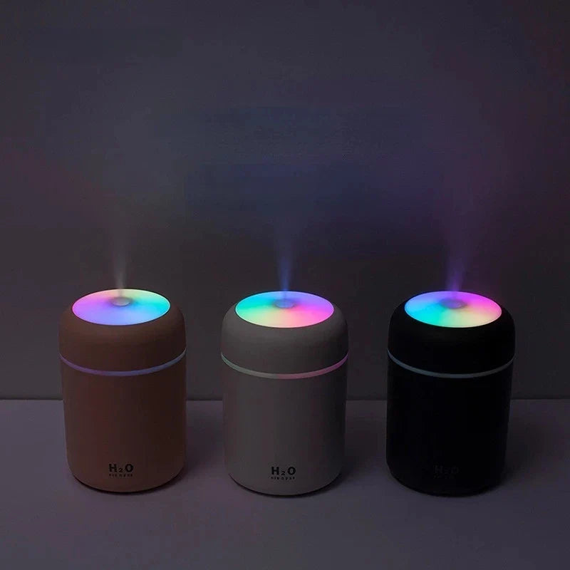 Portable Mini USB Air Humidifier 300ml - Aroma Diffuser with Cool Mist for Bedroom, Home, Car, Plants, and Purification