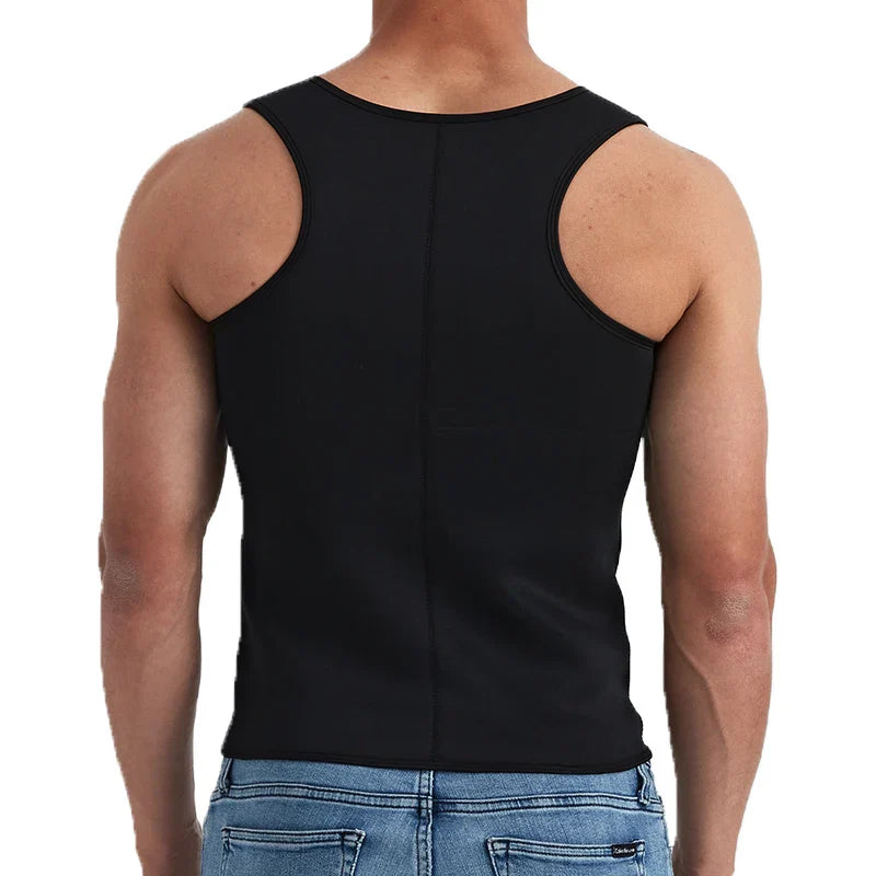 Men's Sauna Suit Sweat Vest: Body Shaper Waist Trainer for Weight Loss - Fat Burner Workout Tank Tops