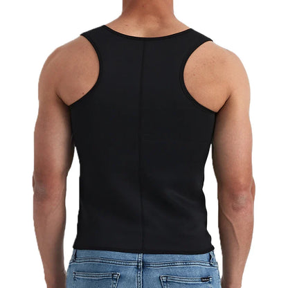 Men's Sauna Suit Sweat Vest: Body Shaper Waist Trainer for Weight Loss - Fat Burner Workout Tank Tops