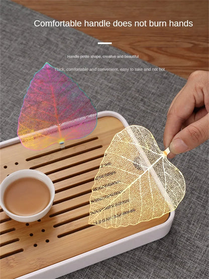 304 Stainless Steel Tea Filter – Hollow Leaf Shape Tea Strainer, KungFu Infuser, 2Pcs Ceremony Accessories