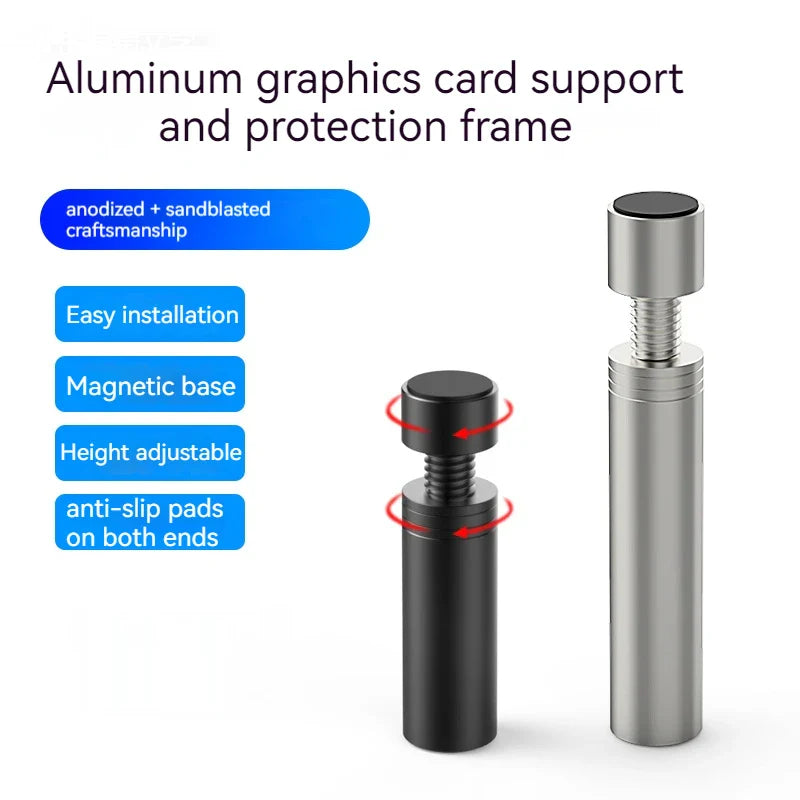 TEUCER VC-16 Vertical Graphics Card GPU Holder: Telescopic Rotating Stand with Magnetic Bracket