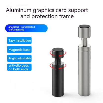 TEUCER VC-16 Vertical Graphics Card GPU Holder: Telescopic Rotating Stand with Magnetic Bracket