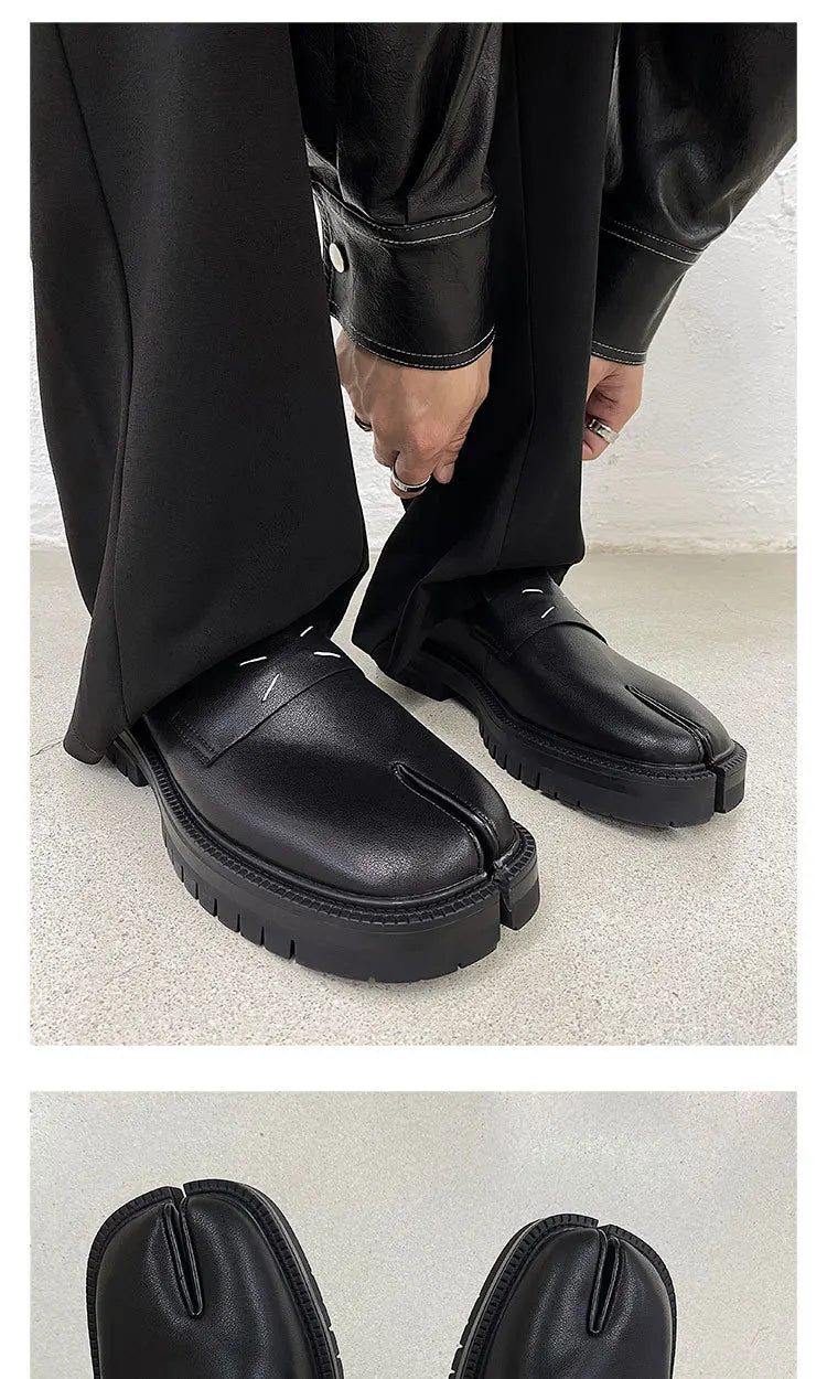 CHMURY Tabi Loafers — Men & Women Split Toe Casual Shoes, Thick Sole Patent Leather 2024