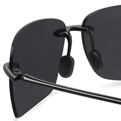 Classic Sports Rimless Sunglasses – UV400 Protection, Rectangle Frame for Men & Women, Ideal for Driving, Golf, and Outdoor Activities