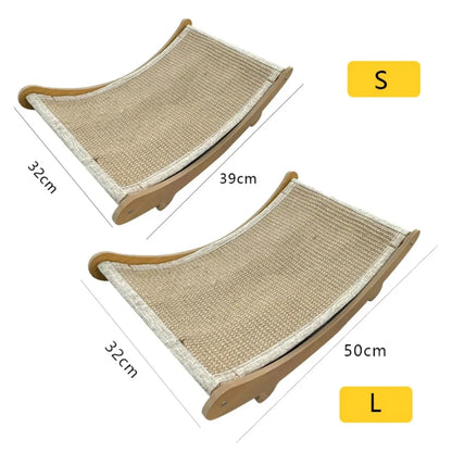 Wooden Cat Scratching Pads – Multifunctional Sleeping Bed and Detachable Scratch Board | Wear-Resistant Kitten Toys