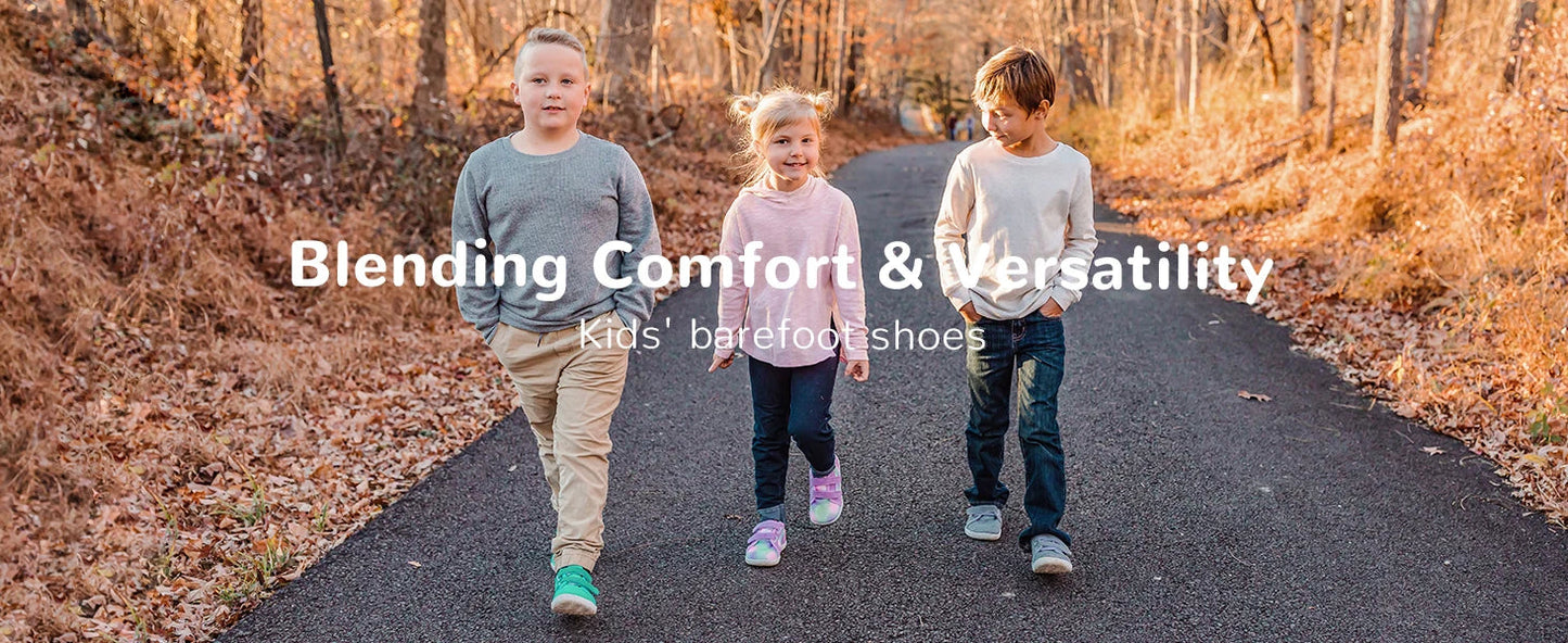 HOBIBEAR Kids Barefoot Sneakers – Lightweight Breathable Mesh Shoes with Hook & Loop, Wide Toe for Toddlers & Kids