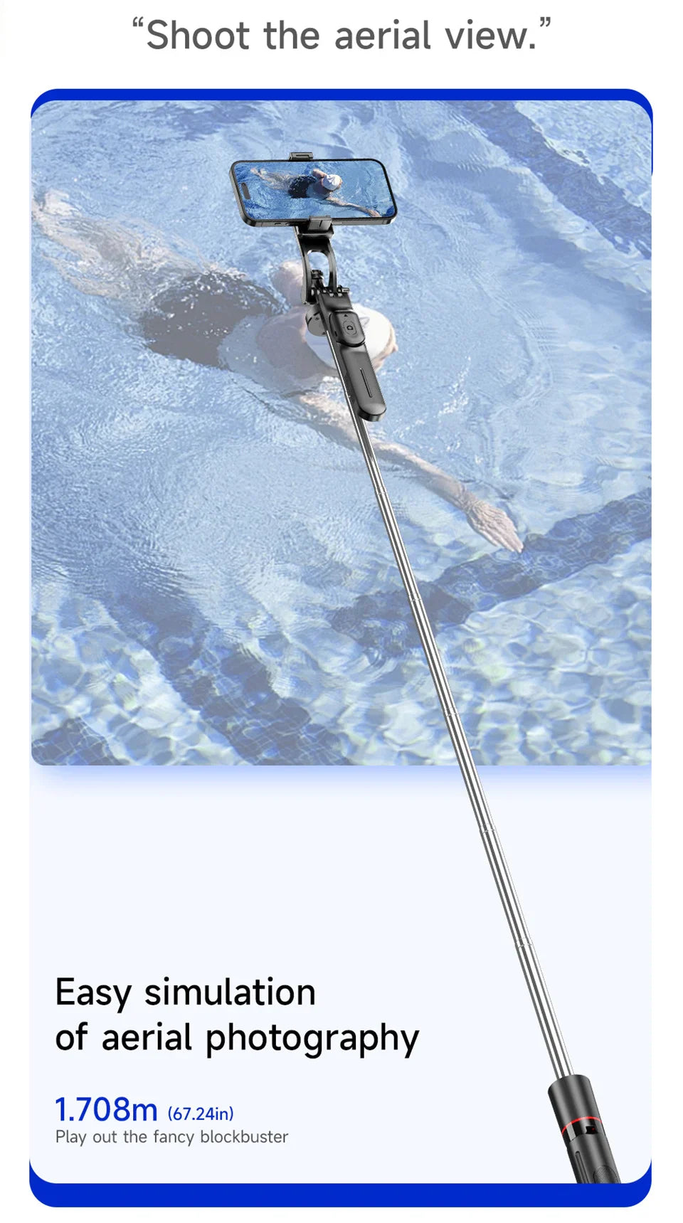 MEUYAG Selfie Stick Tripod – 1708mm Monopod with Fill Light, Bluetooth Remote, 360° Rotation & 1/4” Interface for Mobile Phones